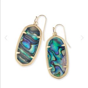 KENDRA SCOTT Elle Gold Drop Earrings Abalone Shell